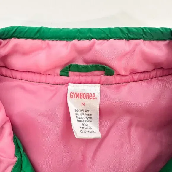 Vintage Gymboree Kelly Green Full Zip Diamond Quilted Vest Sz 6-7 Dog Embroidery - Picture 5 of 6